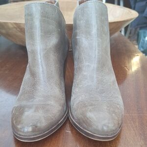 Taupe Leather Lucky Brand Ankle Boots
